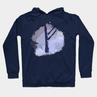 Fehu, Violet Blue Watercolor (Runes & Watercolors) Hoodie